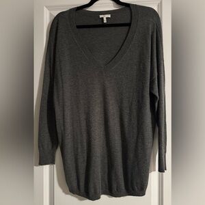 JOIE Dark Gray V-Neck Sweater - Size Small